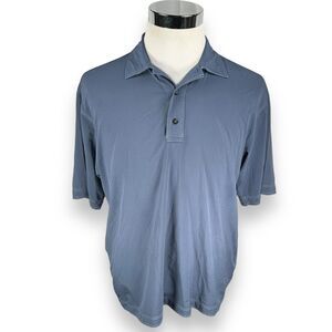 Nike Tiger Woods Polo Shirt Mens Medium Blue Stretch Golf DRI-FIT Short Sleeve